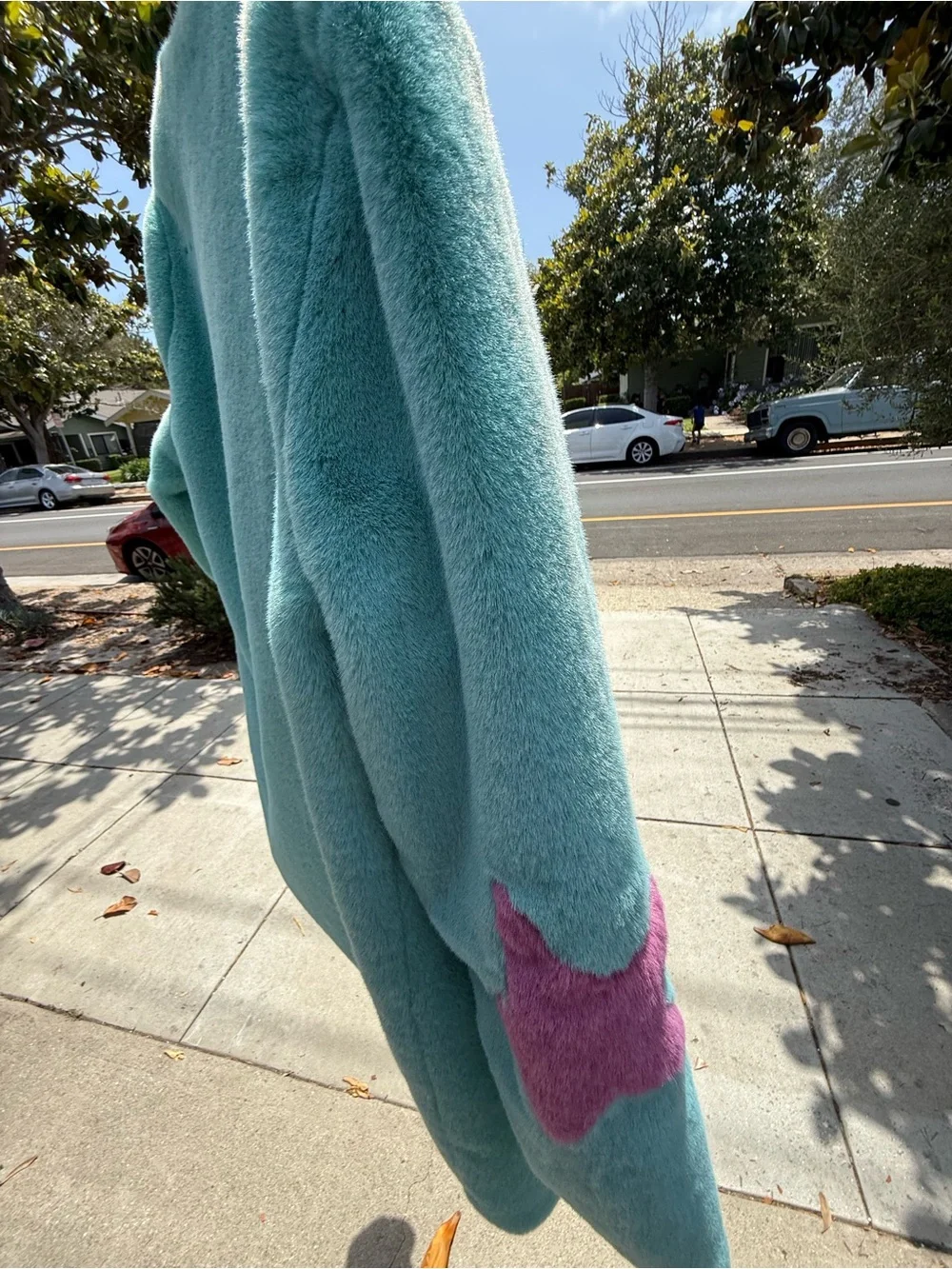 Kayley Plush Aqua Faux-Fur Coat - Picture 4 of 6